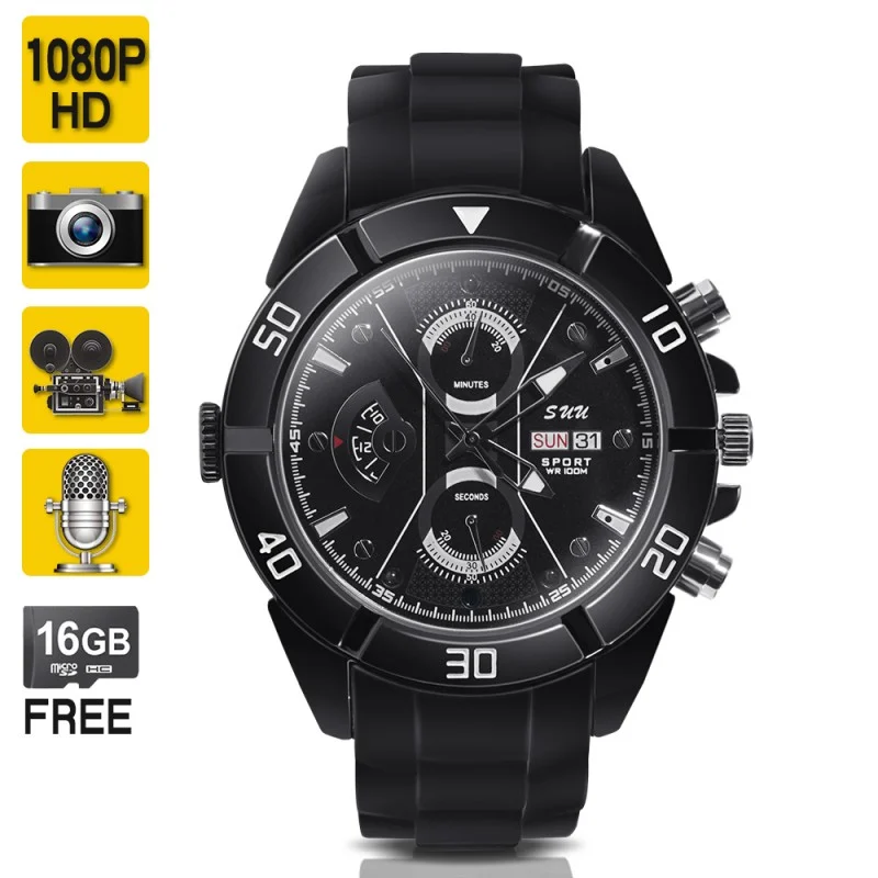 Full HD Spy Camera Wrist Watch Wearable Video Camcorder with Audio Recording