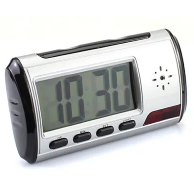 Spy Table Clock Camera Motion Detection with Remote Alarm Function Audio Video Recorder